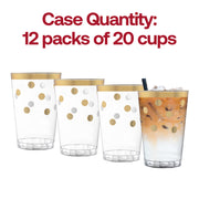 12 oz. Clear with Gold Dots Round Disposable Plastic Tumblers Quantity | Smarty Had A Party