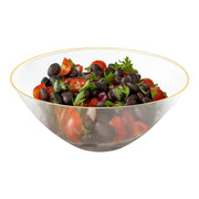 Clear with Gold Rim Organic Round Disposable Plastic Bowls (32 oz.) Secondary | Smarty Had A Party