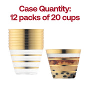 9 oz. Clear with Gold Stripes Round Plastic Party Cups Quantity | Smarty Had A Party