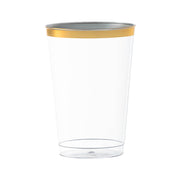 12 oz. Clear with Metallic Gold Rim Round Tumblers Main | Smarty Had A Party