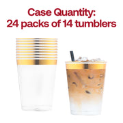 10 oz. Clear with Metallic Gold Rim Round Tumblers Quantity | Smarty Had A Party