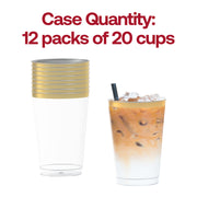 12 oz. Clear with Metallic Gold Rim Round Tumblers Quantity | Smarty Had A Party