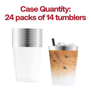 10 oz. Clear with Metallic Silver Rim Round Tumblers Quantity | Smarty Had A Party