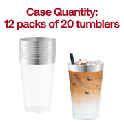 12 oz. Clear with Metallic Silver Rim Round Tumblers Quantity | Smarty Had A Party