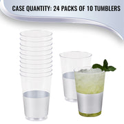 12 oz. Clear with Shiny Silver Thick Bottom Round Disposable Plastic Tumblers | Smarty Had A Party