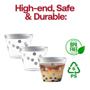 9 oz. Clear with Silver Dots Round Disposable Plastic Party Cups BPA | Smarty Had A Party