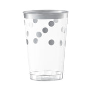 12 oz. Clear with Silver Dots Round Disposable Plastic Tumblers Main | Smarty Had A Party