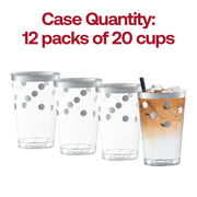 12 oz. Clear with Silver Dots Round Disposable Plastic Tumblers Quantity | Smarty Had A Party