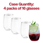 12 oz. Clear with Silver Elegant Stemless Plastic Wine Glasses Quantity | Smarty Had A Party