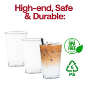 12 oz. Clear with Silver Glitter Round Disposable Plastic Tumblers BPA | Smarty Had A Party