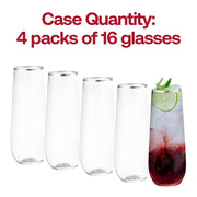 9 oz. Clear with Silver Stemless Plastic Champagne Flutes Quantity | Smarty Had A Party