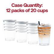 12 oz. Clear with Silver Stripes Round Disposable Plastic Tumblers Quantity | Smarty Had A Party