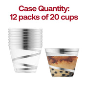 9 oz. Clear with Silver Swirl Round Disposable Plastic Party Cups Quantity | Smarty Had A Party