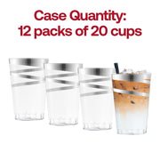 12 oz. Clear with Silver Swirl Round Disposable Plastic Tumblers Quantity | Smarty Had A Party