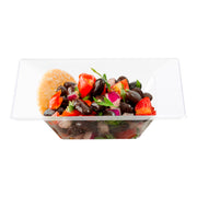 Clear Square Plastic Soup Bowls 12 oz