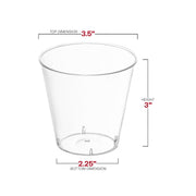 9 oz. Crystal Clear Plastic Disposable Party Cups Dimension | Smarty Had A Party