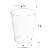 8 oz. Crystal Clear Round Plastic Disposable Party Cups Dimension | Smarty Had A Party