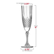 8 oz. Crystal Cut Plastic Champagne Flutes Dimension | Smarty Had A Party