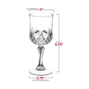 8 oz. Crystal Cut Plastic Wine Glasses Dimension | Smarty Had A Party