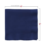 Navy Blue Paper Beverage/Cocktail Napkins Dimension | Smarty Had A Party