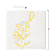 White with Gold Antique Floral Paper Beverage/Cocktail Napkins Dimension | Smarty Had A Party