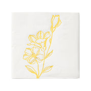 White with Gold Antique Floral Paper Beverage/Cocktail Napkins Main | Smarty Had A Party