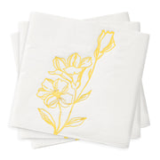 White with Gold Antique Floral Paper Beverage/Cocktail Napkins Secondary | Smarty Had A Party