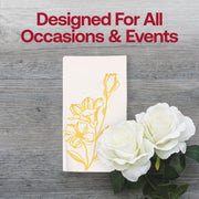 White with Gold Antique Floral Paper Dinner Napkins Lifestyle | Smarty Had A Party