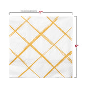 White with Gold Diamond Paper Beverage/Cocktail Napkins Dimension | Smarty Had A Party