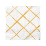 White with Gold Diamond Paper Beverage/Cocktail Napkins Main | Smarty Had A Party