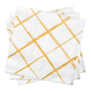 White with Gold Diamond Paper Beverage/Cocktail Napkins Secondary | Smarty Had A Party