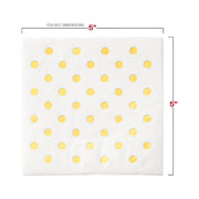 White with Gold Dots Paper Beverage/Cocktail Napkins Dimension | Smarty Had A Party