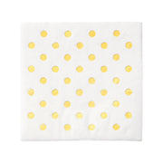 White with Gold Dots Paper Beverage/Cocktail Napkins Main | Smarty Had A Party