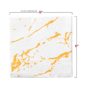 White with Gold Marble Paper Beverage/Cocktail Napkins Dimension | Smarty Had A Party