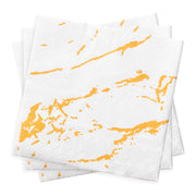 White with Gold Marble Paper Beverage/Cocktail Napkins Secondary | Smarty Had A Party