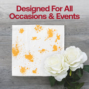 White with Gold Paint Splatter Paper Beverage/Cocktail Napkins Lifestyle | Smarty Had A Party