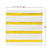 White with Gold Stripes Paper Beverage/Cocktail Napkins Dimension | Smarty Had A Party