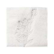 White with Silver Antique Floral Paper Beverage/Cocktail Napkins Main | Smarty Had A Party