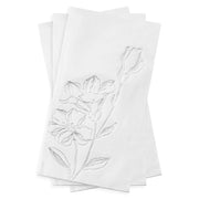 White with Silver Antique Floral Paper Dinner Napkins Secondary | Smarty Had A Party