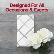 White with Silver Diamond Paper Dinner Napkins Lifestyle | Smarty Had Party