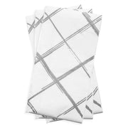 White with Silver Diamond Paper Dinner Napkins Secondary | Smarty Had Party