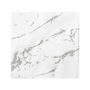 White with Silver Marble Paper Beverage/Cocktail Napkins Main | Smarty Had A Party