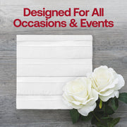 White with Silver Stripes Paper Beverage/Cocktail Napkins Lifestyle | Smarty Had A Party