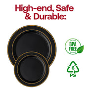 Economy disposable round white plastic plates, BPA-free