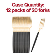 Gold with Black Handle Moderno Disposable Plastic Dinner Forks Quantity | Smarty Had A Party