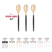 Gold with Black Handle Moderno Disposable Plastic Dinner Spoons SKU | Smarty Had A Party