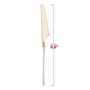 Gold with White Handle Moderno Disposable Plastic Dinner Knives Dimension | Smarty Had A Party