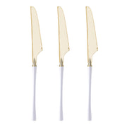 Gold with White Handle Moderno Disposable Plastic Dinner Knives Secondary | Smarty Had A Party