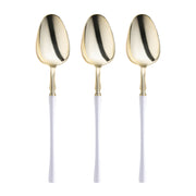 Gold with White Handle Moderno Disposable Plastic Dinner Spoons Secondary | Smarty Had A Party