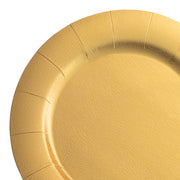 Gold Round Disposable Paper Charger Plates